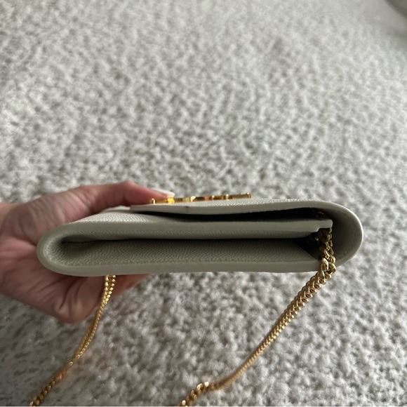 SAINT LAURENT Uptown Chain Wallet in Grain De Poudre Embossed Leather - Picture 4 of 5